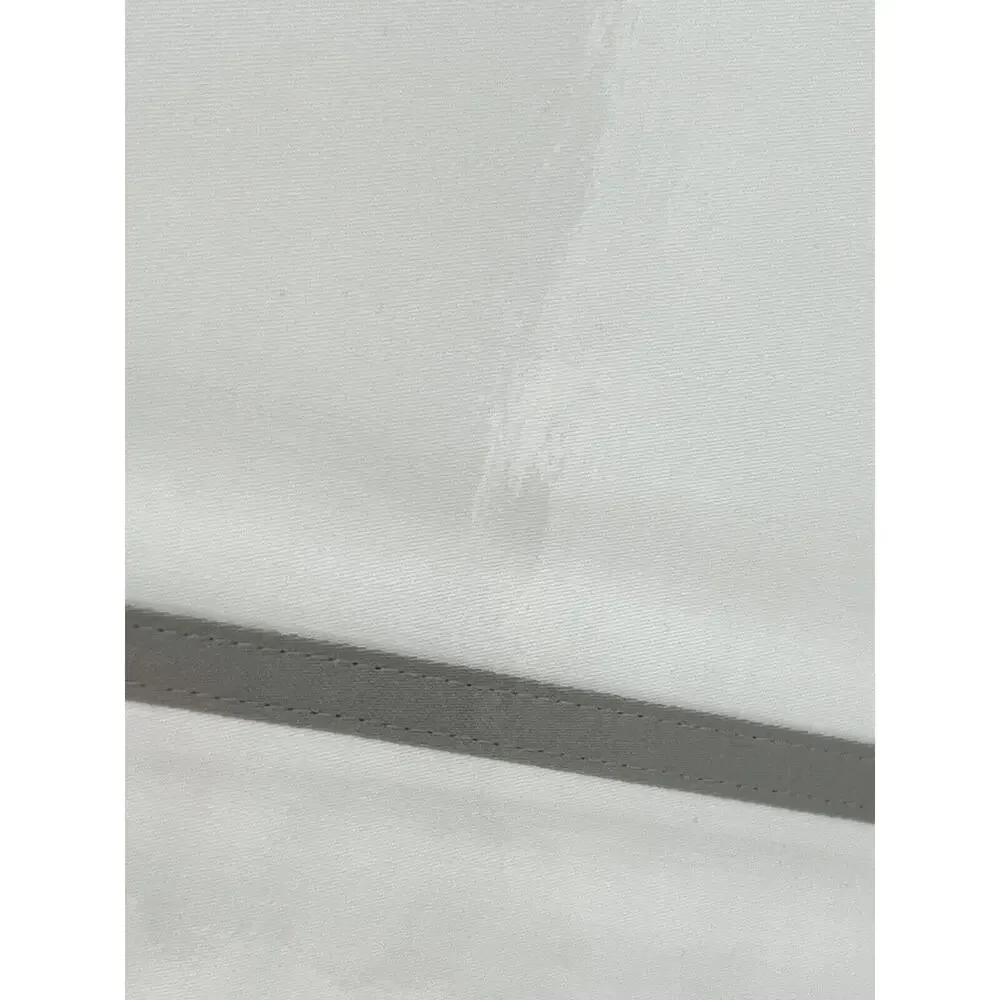 Ralph Lauren Spencer Border Sateen Queen Sheet Set White Grey Gray 4 Pcs. NIP